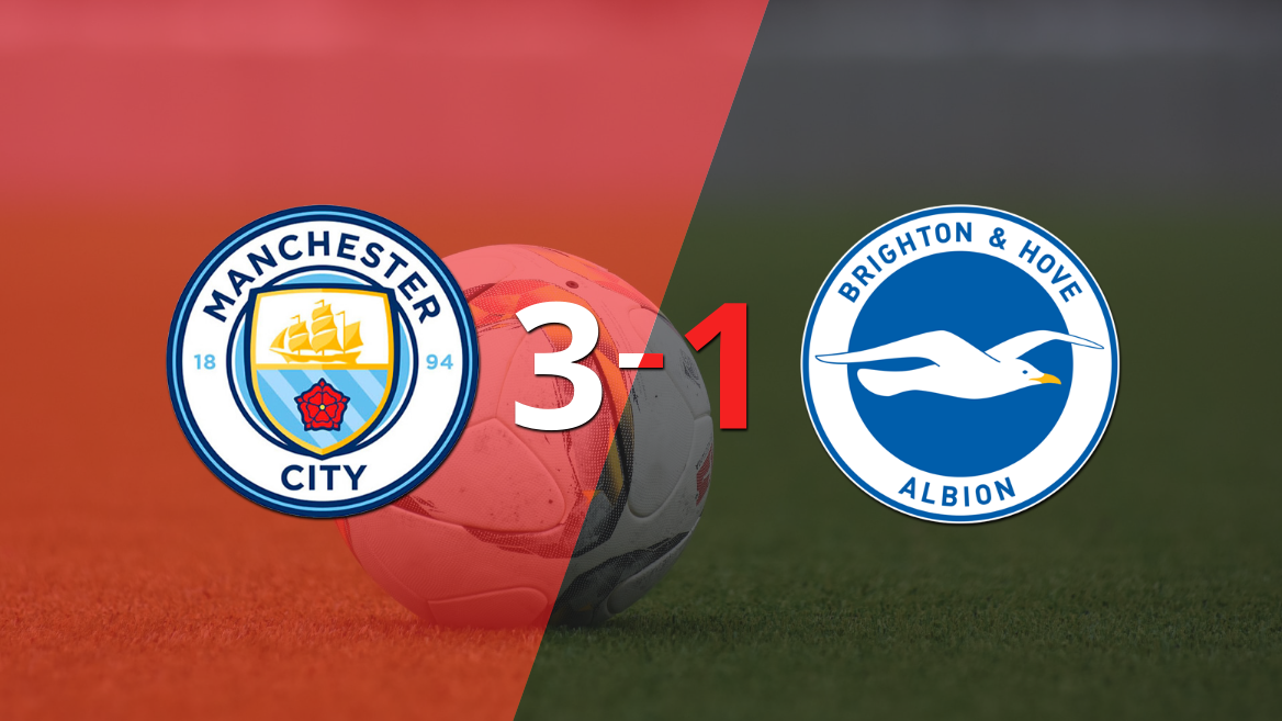 Manchester City gana 3-1 a Brighton and Hove con doblete de Erling Haaland