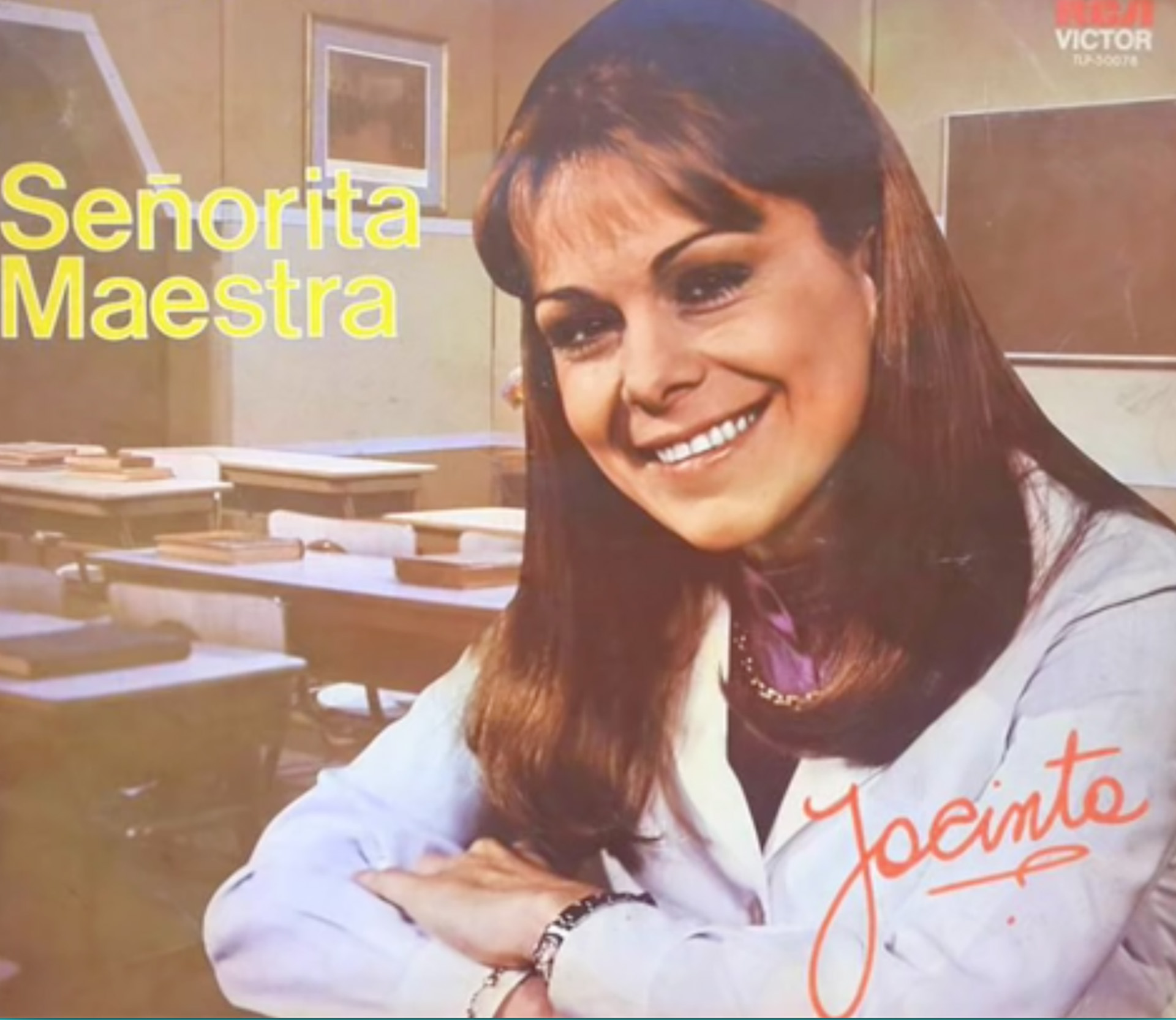Cristina Lemercier, en la portada del disco el programa Señorita Maestra