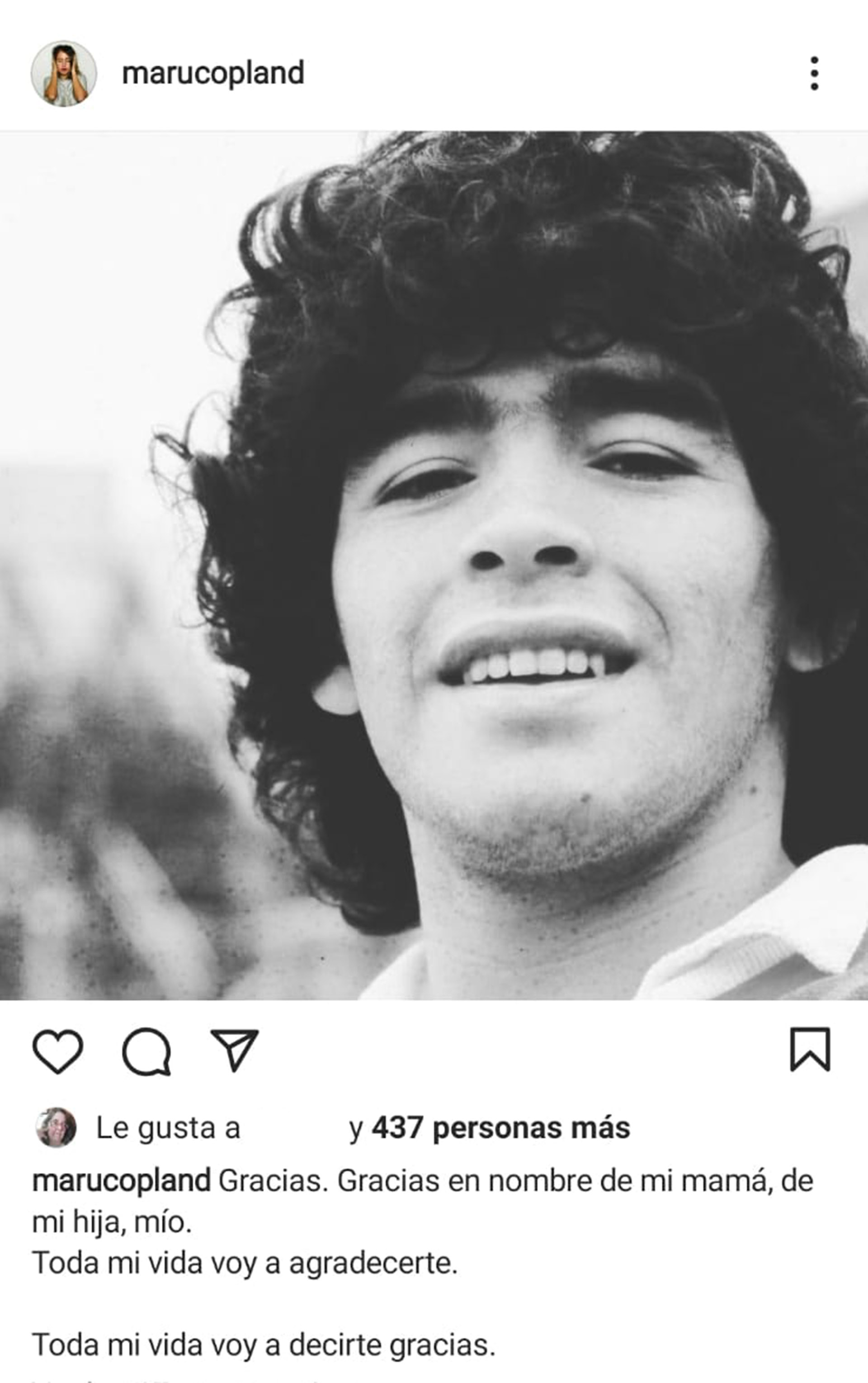 el posteo de Instagram