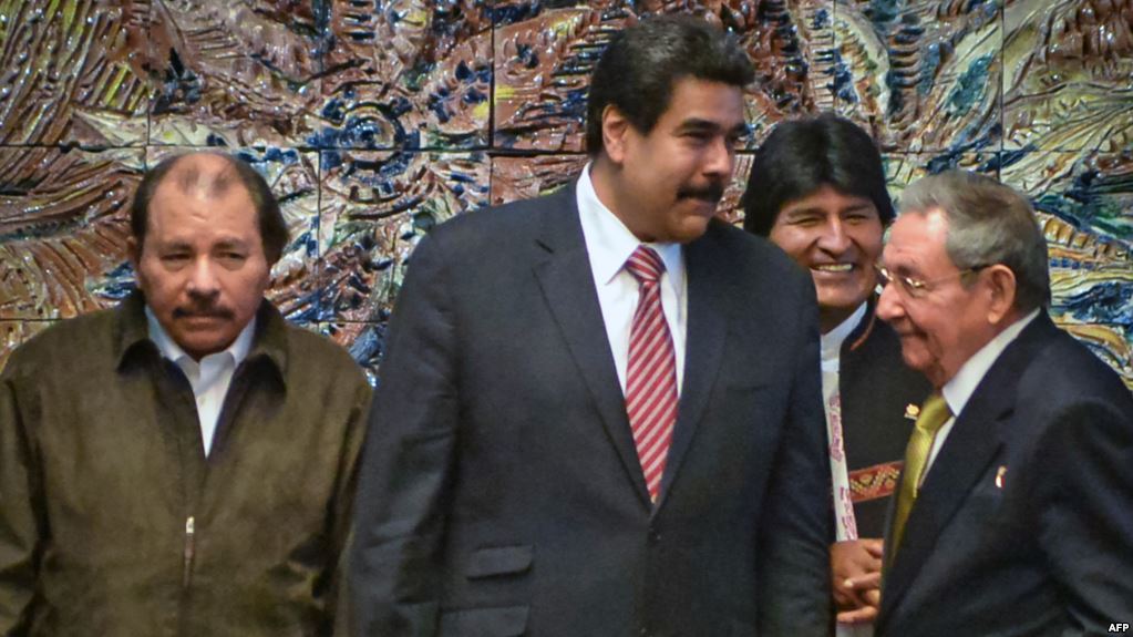En la foto Daniel Ortega, Nicolás Maduro, Evo Morales y Raúl Castro (Foto: Martí Noticias)