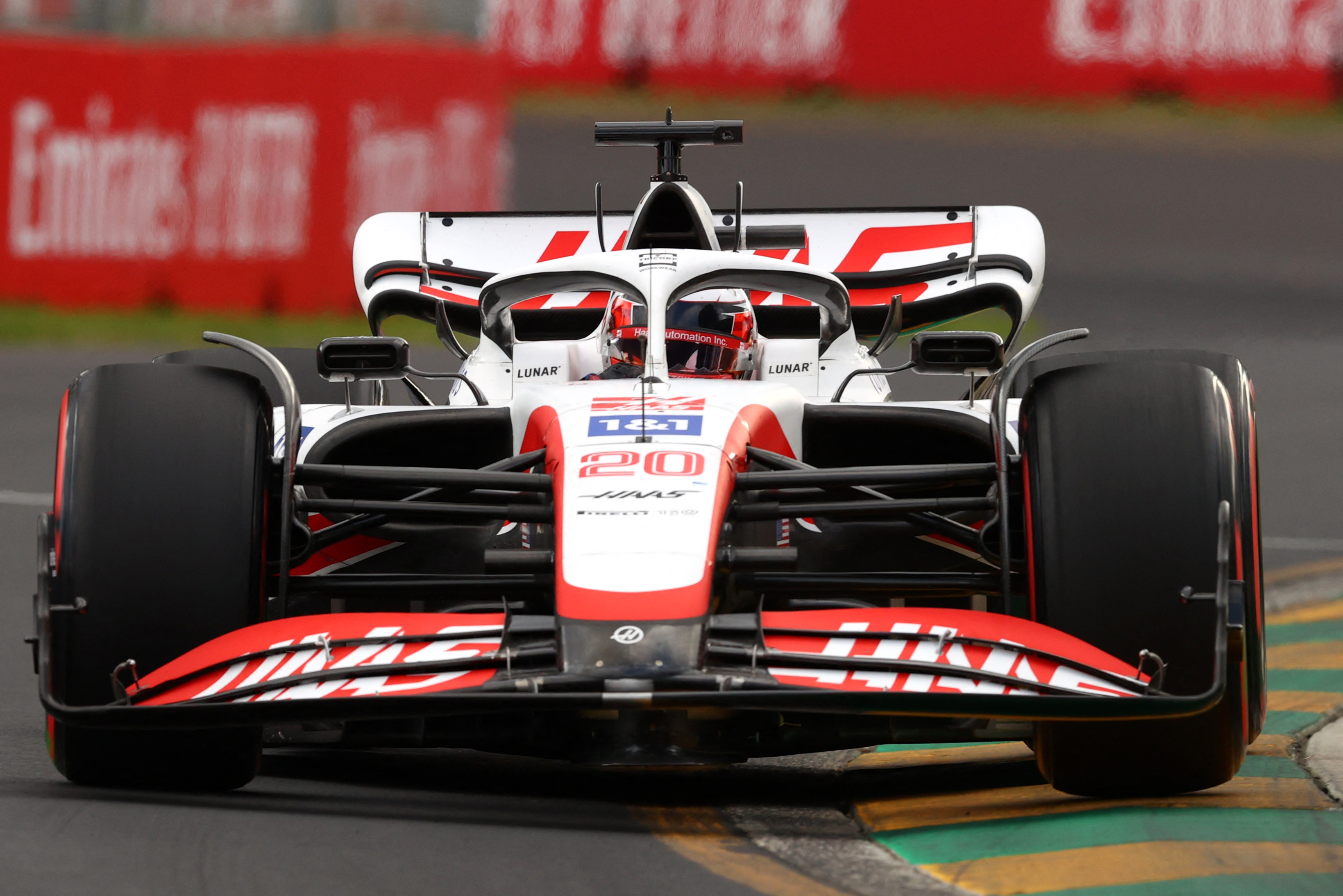 Formula One F1 - Australian Grand Prix - Melbourne Grand Prix Circuit, Melbourne, Australia - April 9, 2022 Haas' Kevin Magnussen in action during qualifying REUTERS/Martin Keep
