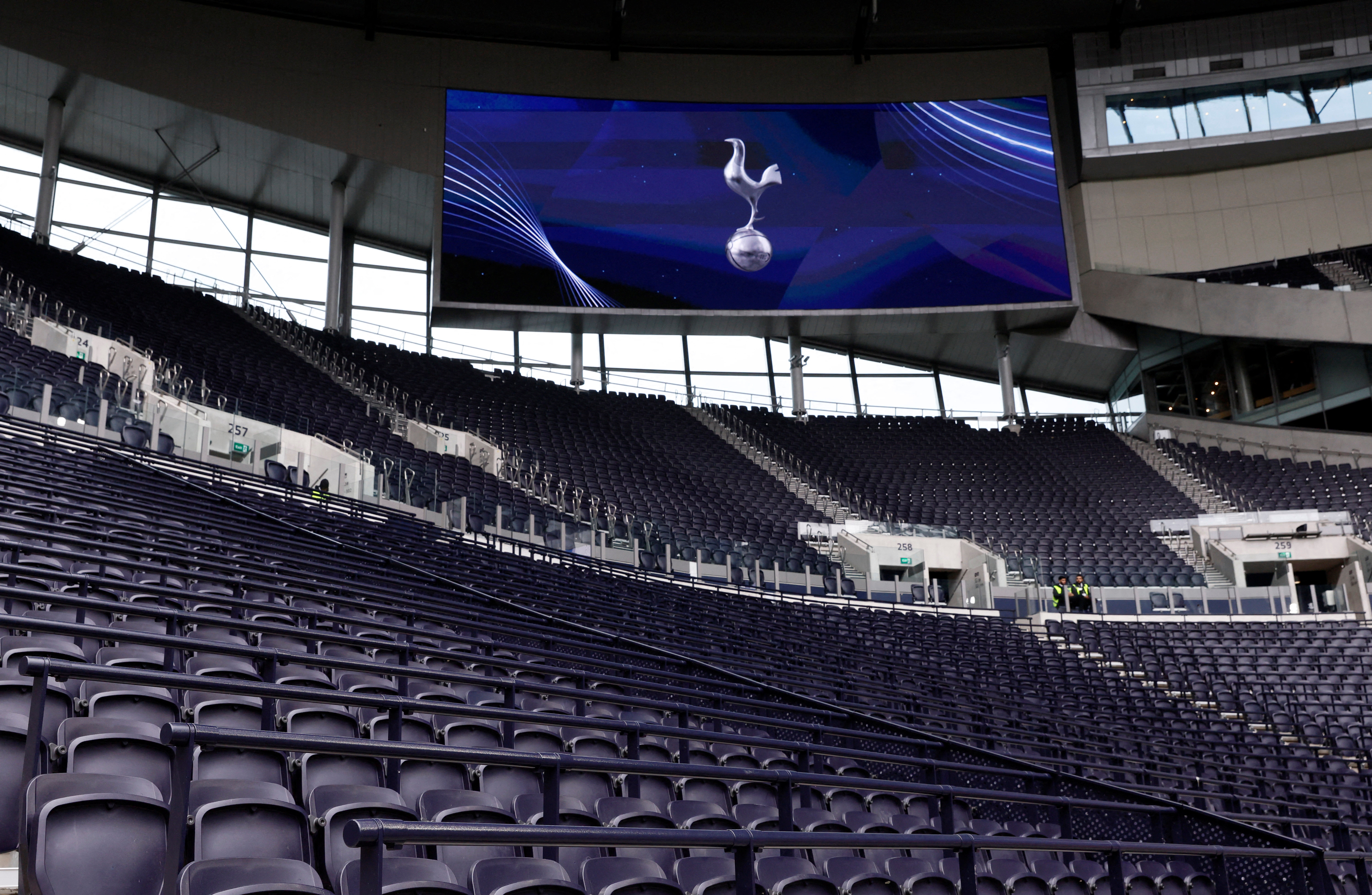 FILE PHOTO: Soccer Football - Premier League - Tottenham Hotspur v Burnley - Tottenham Hotspur Stadium, London, Britain - May 15, 2022 General view of a safe standing seated area inside the stadium before the match Action Images via Reuters/Andrew Couldridge EDITORIAL USE ONLY. No use with unauthorized audio, video, data, fixture lists, club/league logos or 'live' services. Online in-match use limited to 75 images, no video emulation. No use in betting, games or single club/league/player publications.  Please contact your account representative for further details./File Photo