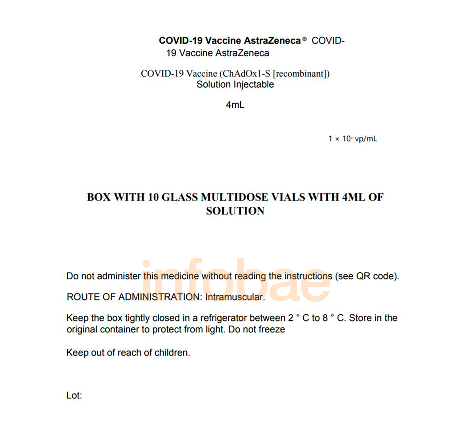 Uno de los documentos de ANMAT que consideró la información para el prospecto que llevaría la vacuna de AstraZeneca si se autoriza el registro para la comercialización/