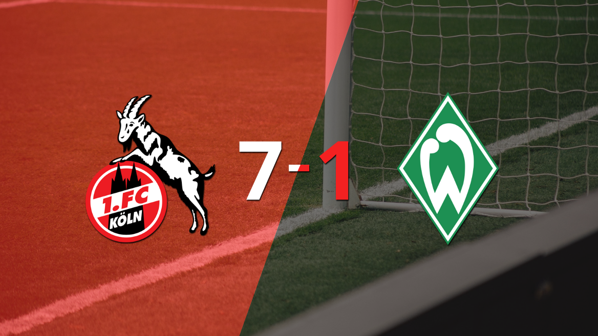 Colonia goleó 7-1 a Werder Bremen con doblete de Steffen Tigges
