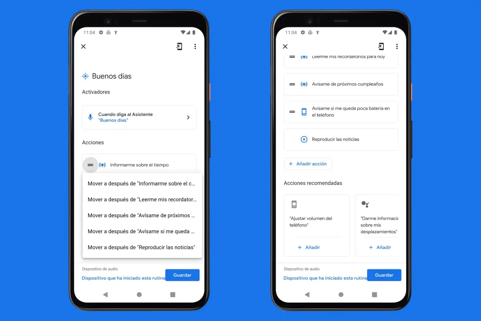 Rutinas en Ok Google. (foto: Bloc de Google)