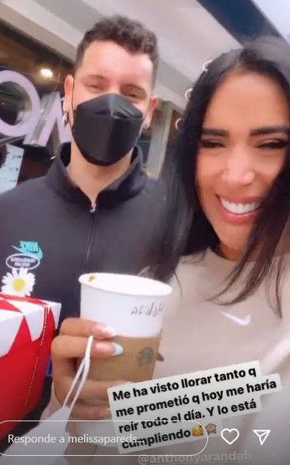 Anthony Aranda y sus detalles con Melissa Paredes. (Instagram)