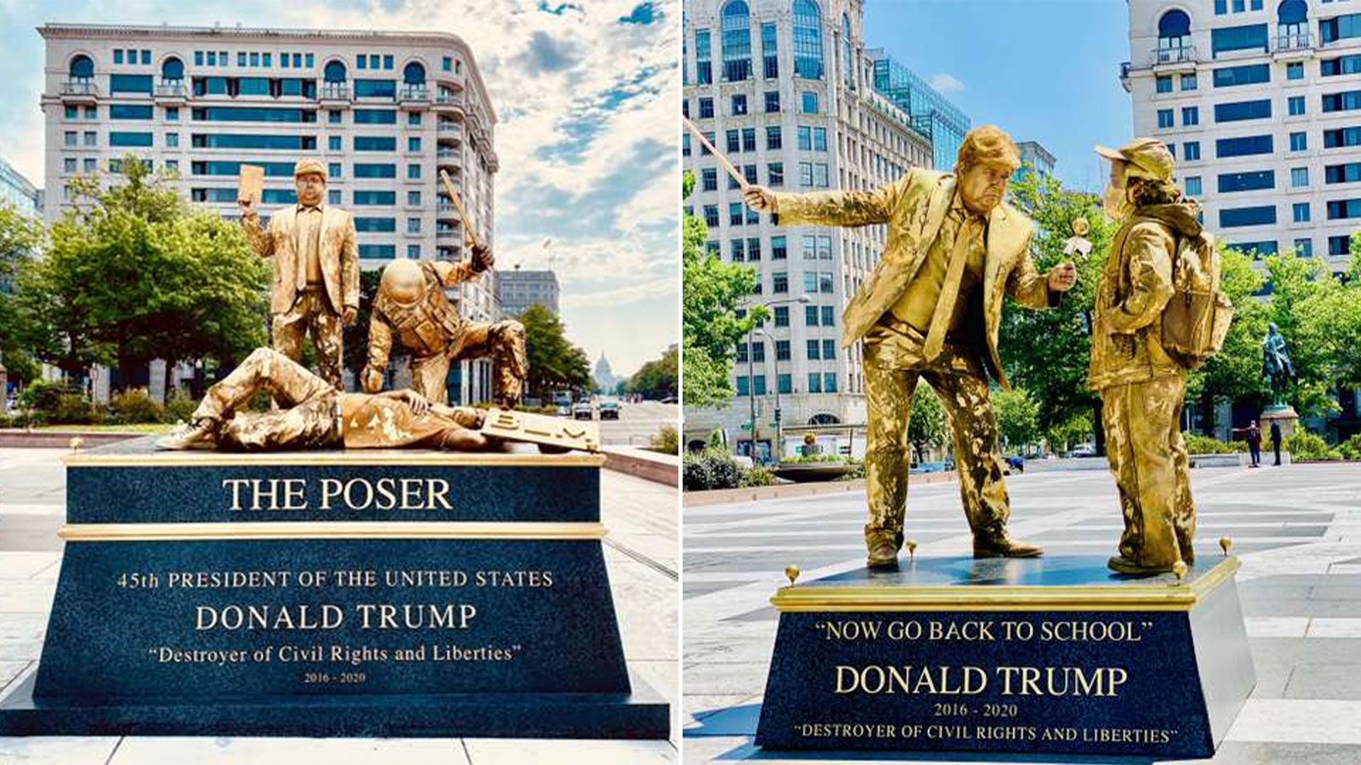El presidente Trump Thumbs Up America Limited Run Escultura Arte OOAK por artista 