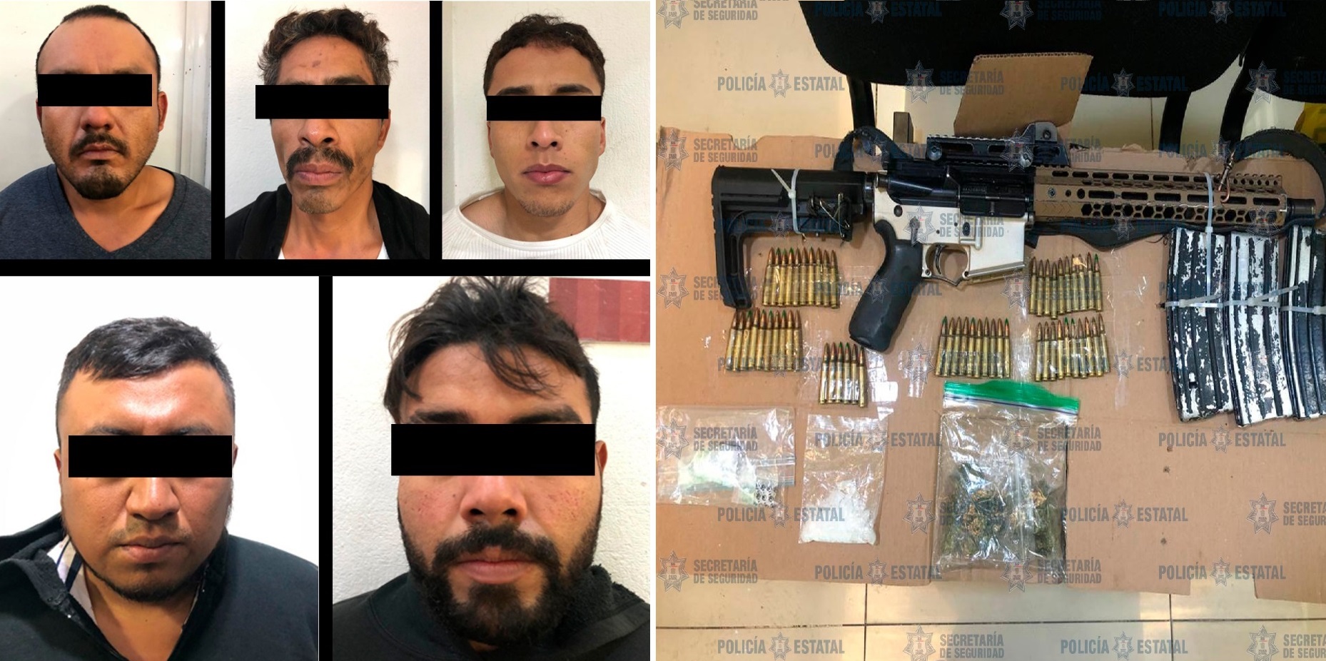 Los seis individuos aseguraron formar parte de un grupo delictivo con origen en Jalisco
(Foto: SSEM)