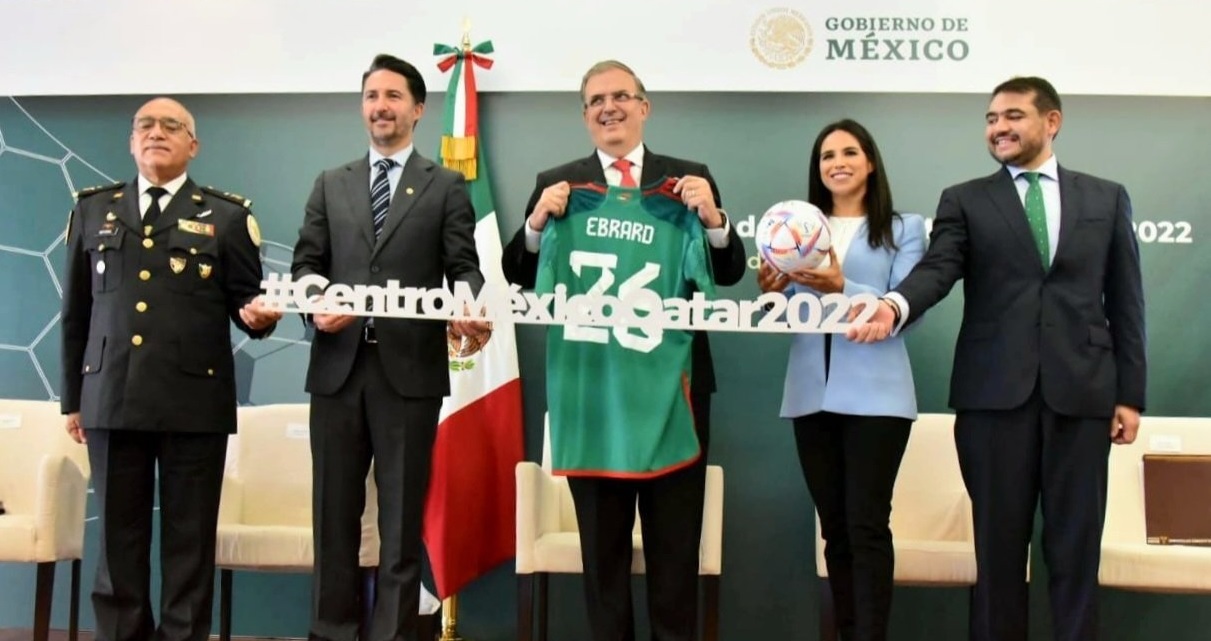 Marcelo Ebrard presentó el centro México Qatar para el Mundial de 2022 (Foto: Twitter/ @SRE_mx)