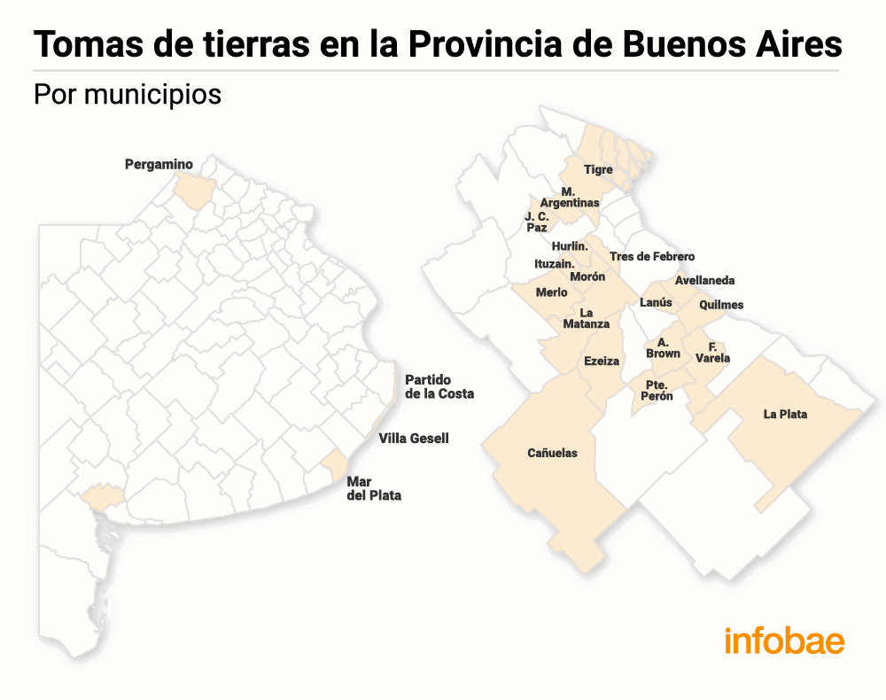 En la provincia de Buenos Aires la toma de tierras no se detiene (infobae)