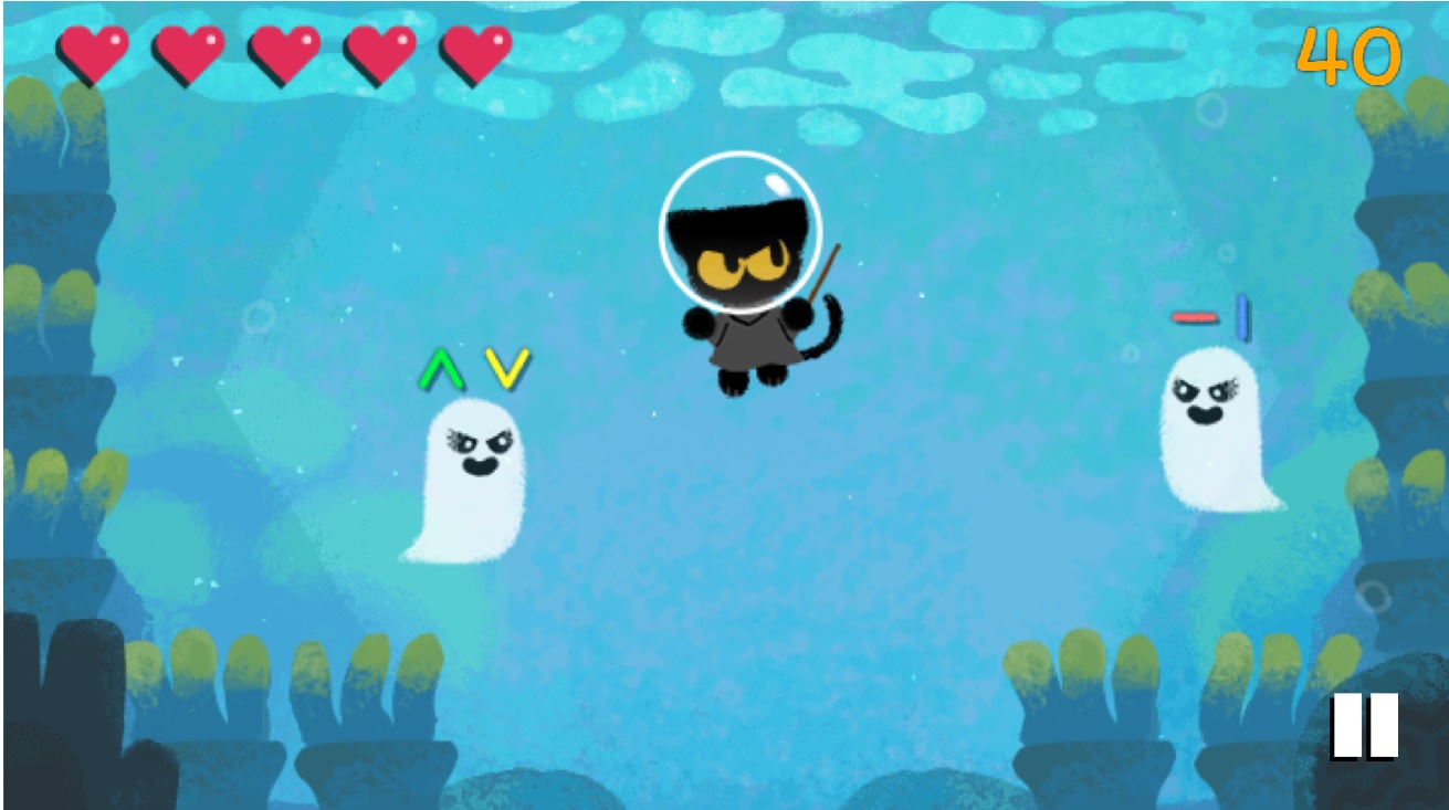 El juego está protagonizado por un gato negro que es asediado por fantasmas