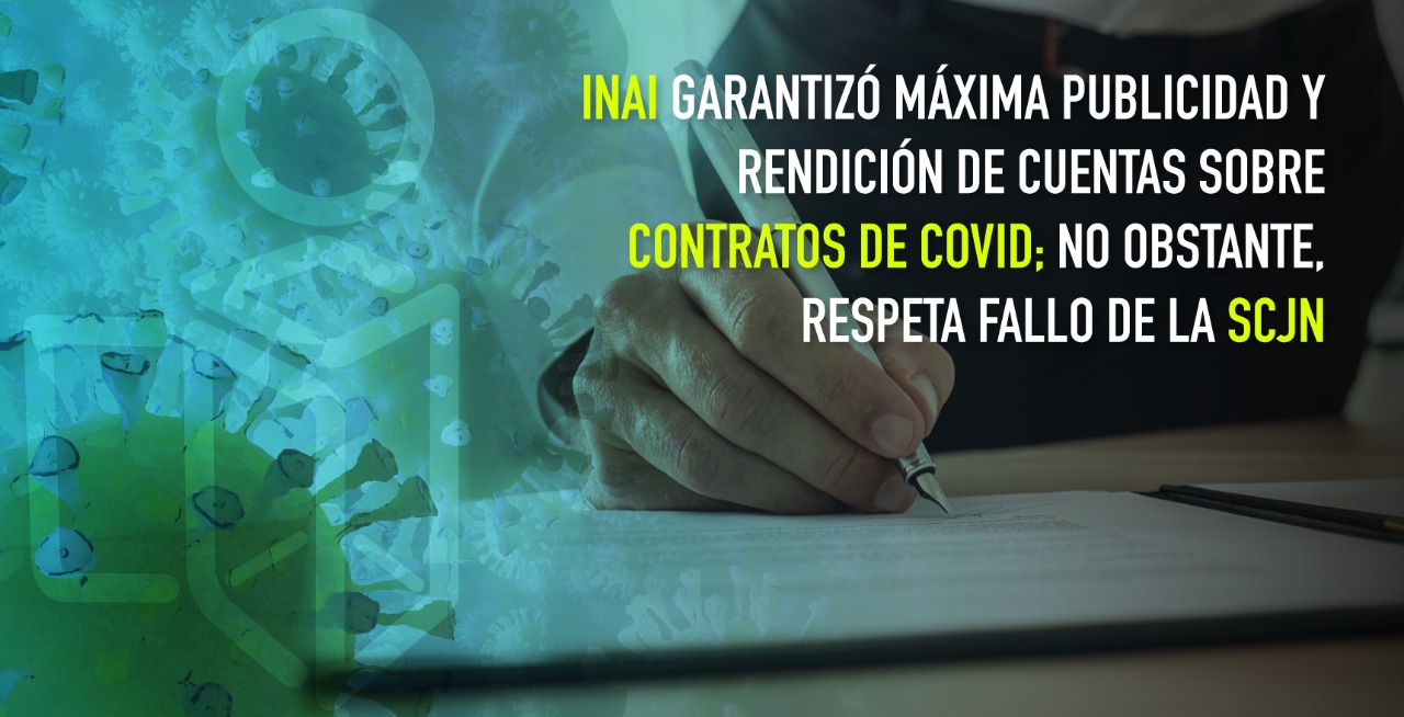 The INAI guaranteed maximum accountability on COVID contracts.  Photo: INAI