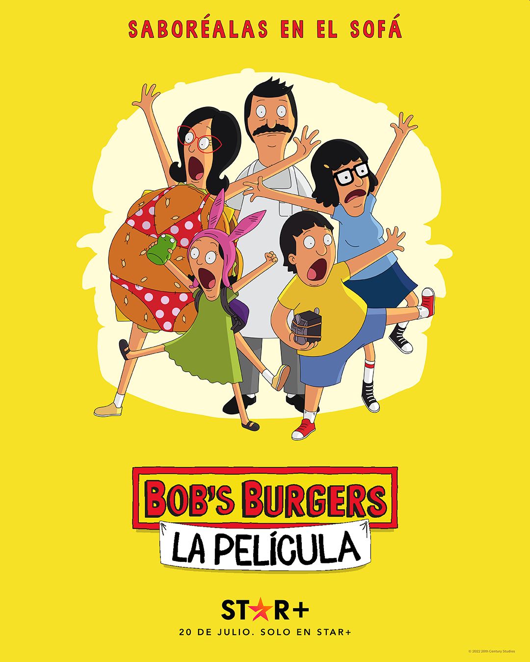 Afiche oficial del estreno de "Hamburguesas de Bob: la película" transmisión.  (Estrella Plus)