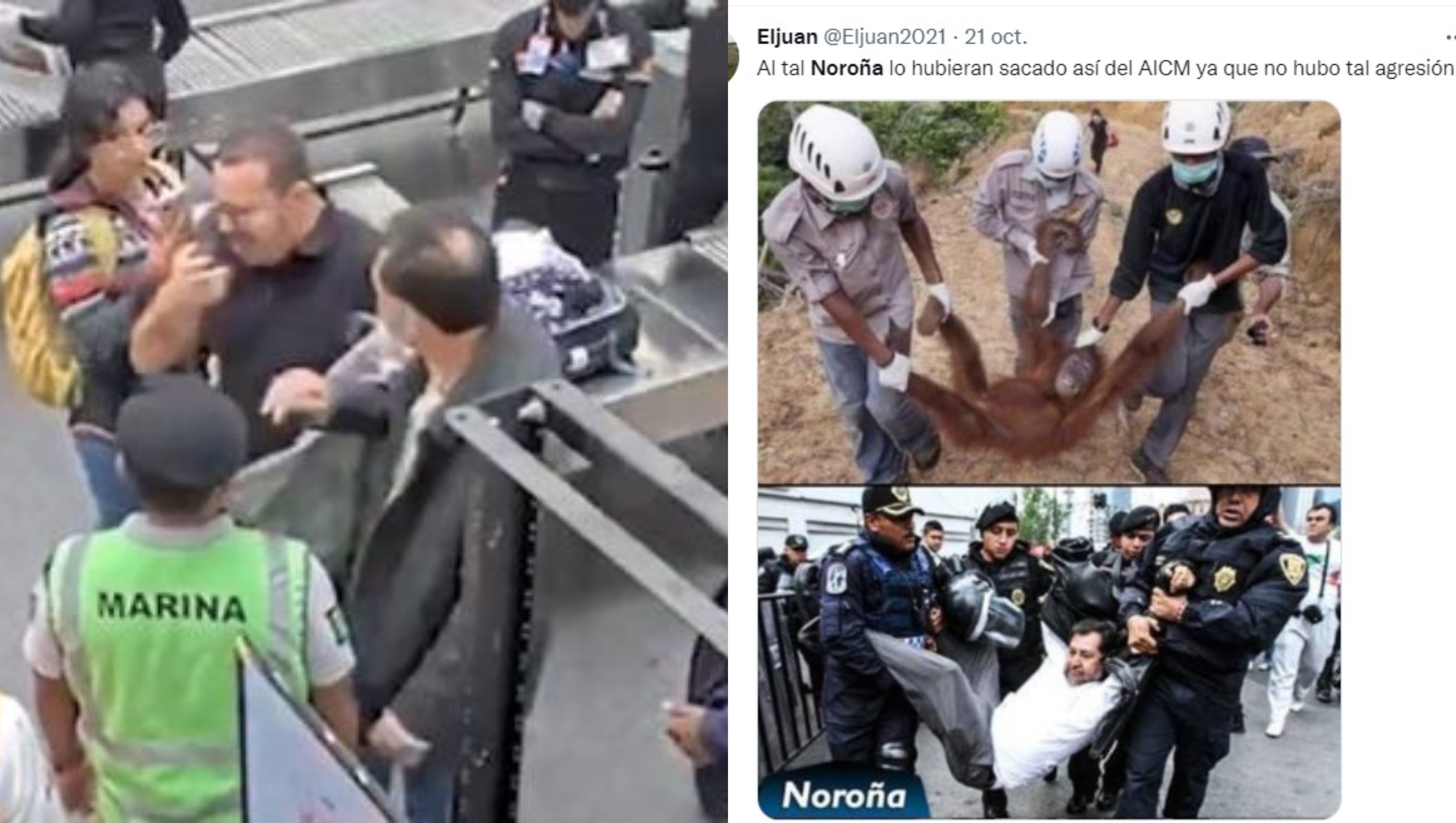 Los memes más divertidos con los que internautas reaccionaron a la “agresión” de Fernández Noroña en el AICM