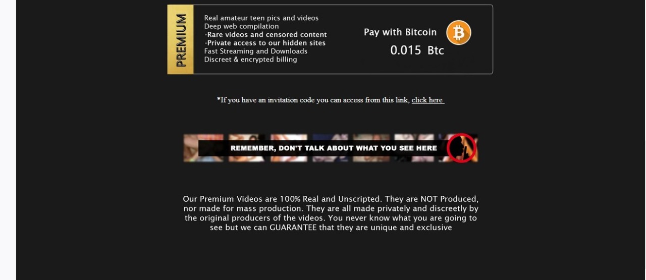 Imagen de un sitio de pornografía de la Darknet, al cual, para ver su contenido es necesario pagar una suscripción  (Foto: Especial)