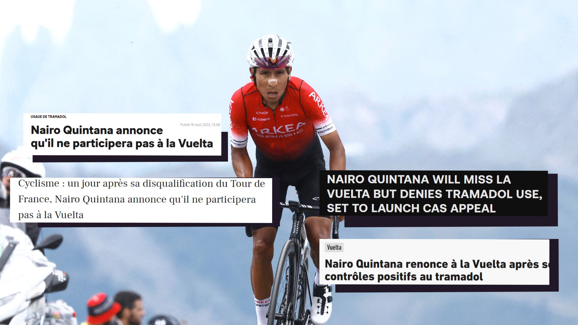 El ciclista colombiano Nairo Quintana no estará presente en La Vuelta a España. Foto: Reuters / Capturas de pantalla