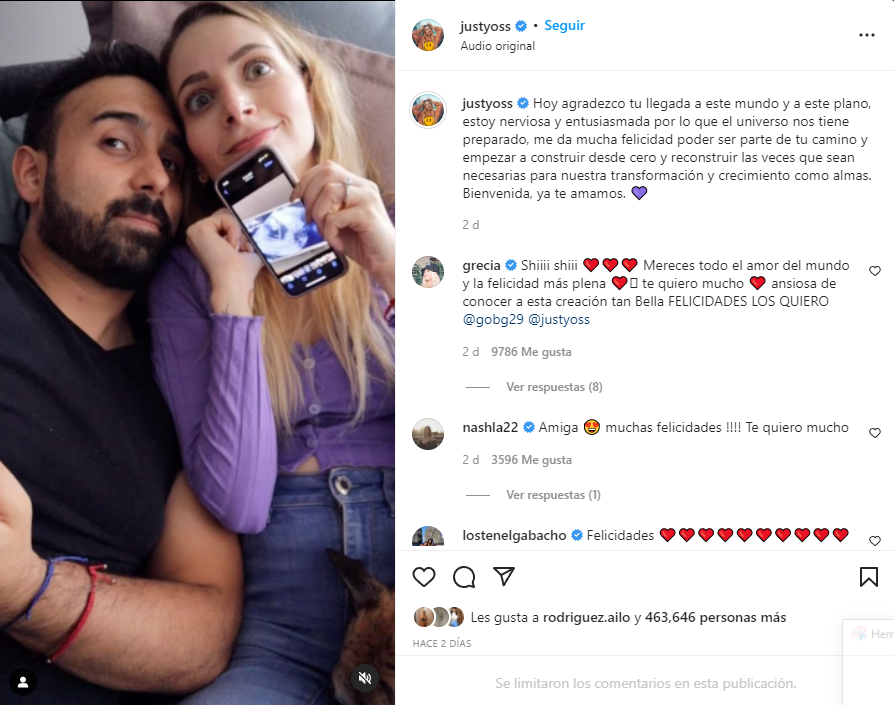 YosStop anuncio su embarazo junto a su pareja Foto: Instagram/@justyoss