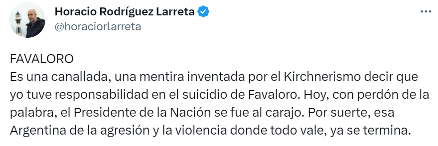 Rodríguez Larreta himself uploaded to his Twitter account the video with the fragment of the interview in which he responded to the President
