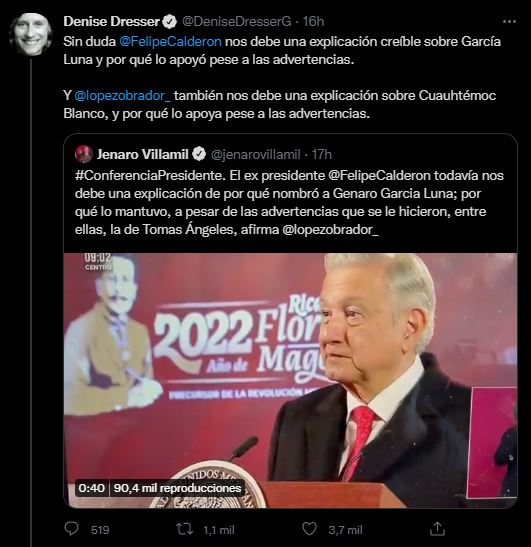 Denise Dresser exigió explicaciones sobre Alejandro Gertz Manero y Cuauhtémoc Blanco (Foto: Twitter)