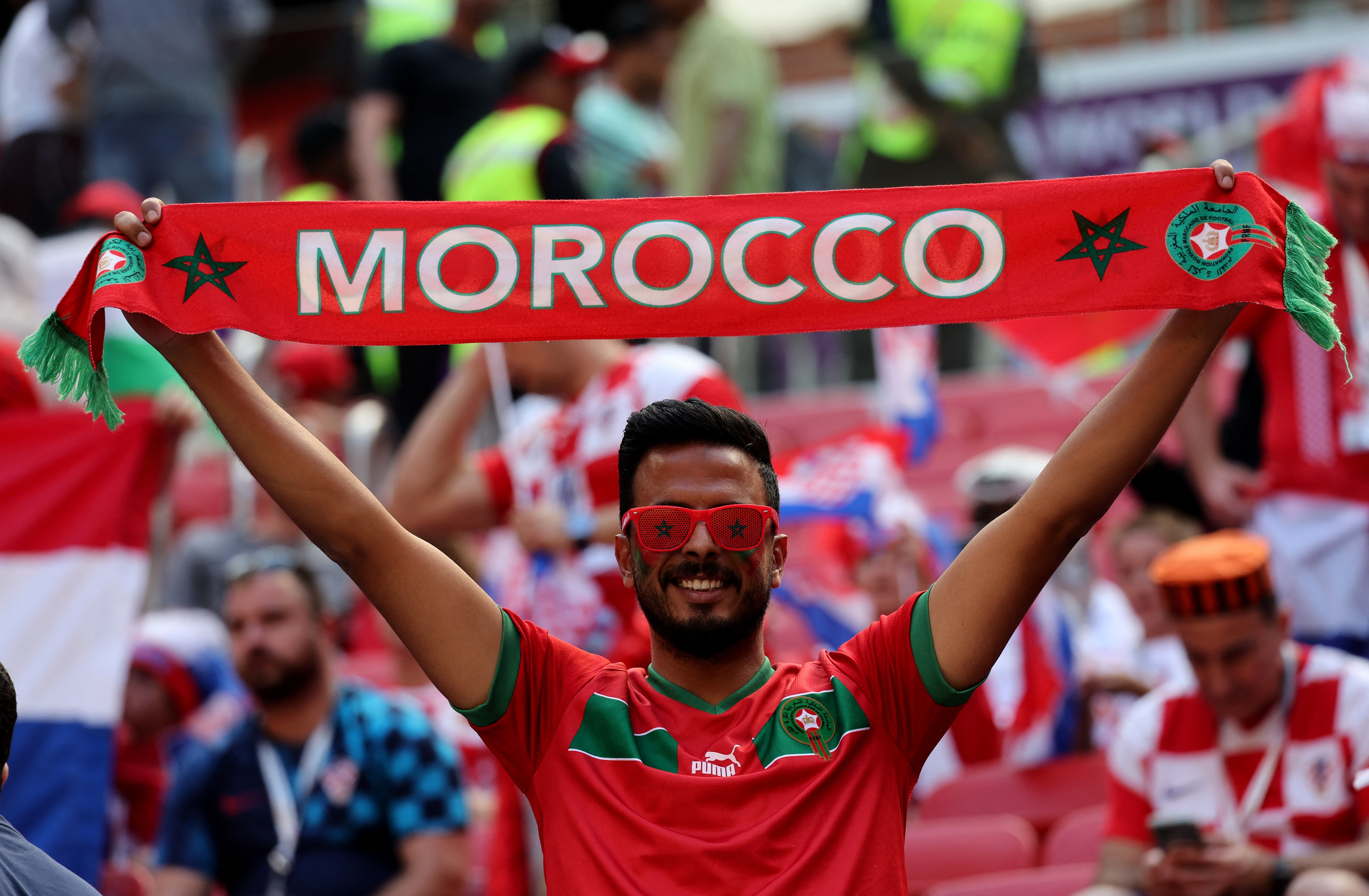 Soccer Football - FIFA World Cup Qatar 2022 - Group F - Morocco v Croatia - Al Bayt Stadium, Al Khor, Qatar - November 23, 2022 Morocco fan inside the stadium before the match REUTERS/Amr Abdallah Dalsh