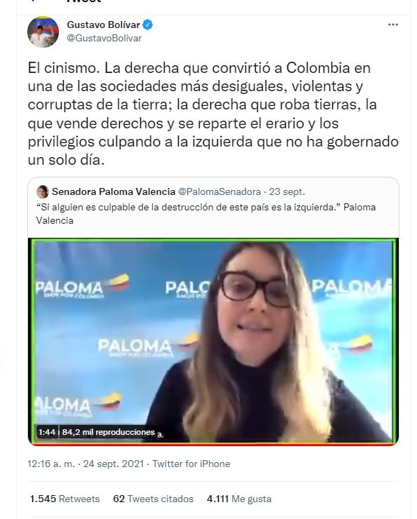 Paloma Valencia Señaló A La Izquierda De Ser La Culpable De La Destrucción De Colombia Infobae 7346