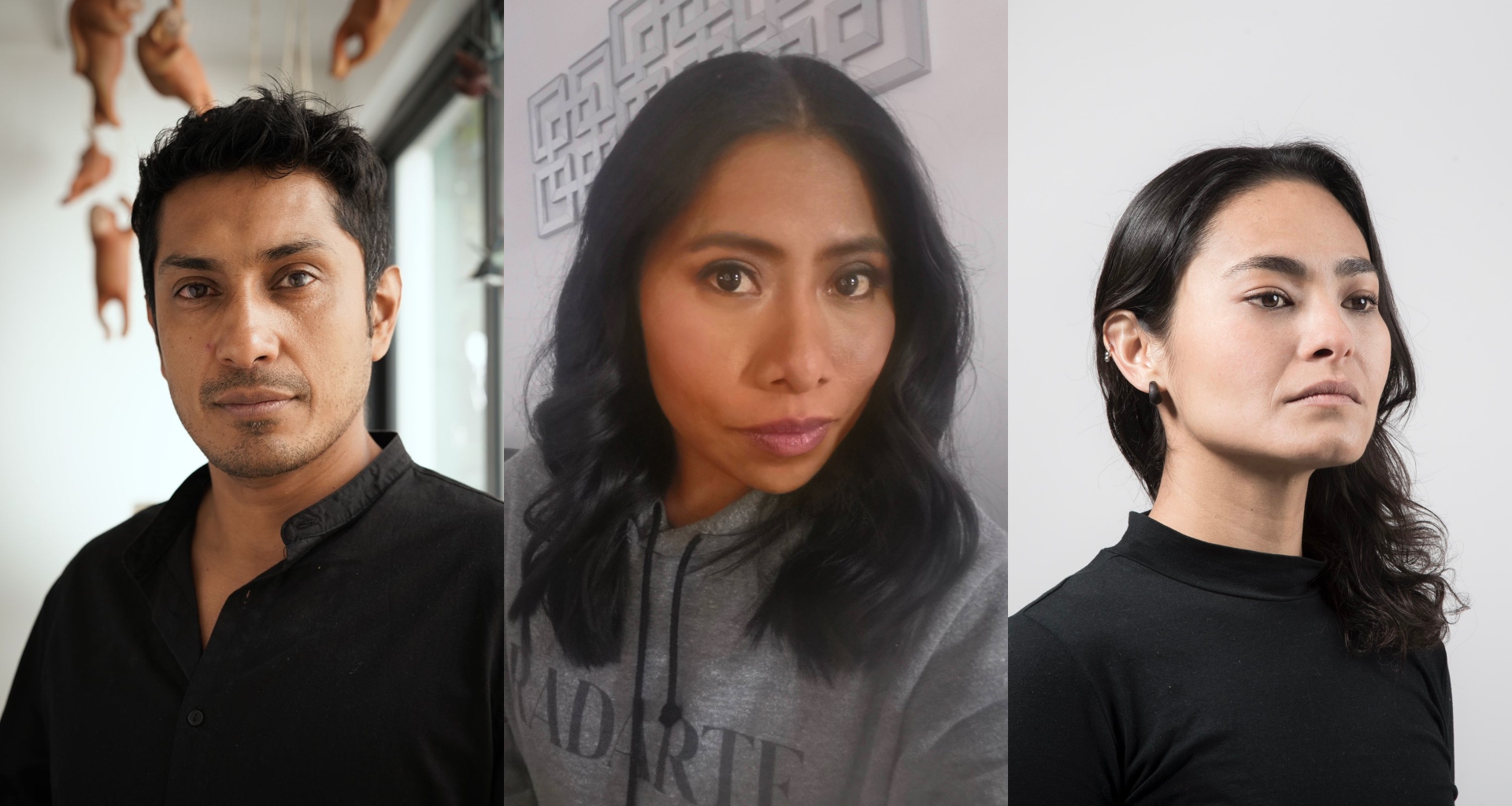 Tenoch Huerta, Mabel Cadena and Yalitza Aparicio are actors who are in Poder Prieto (Twitter/ @TenochHuerta/ @YalitzaAparicio / @MMabelCadena)