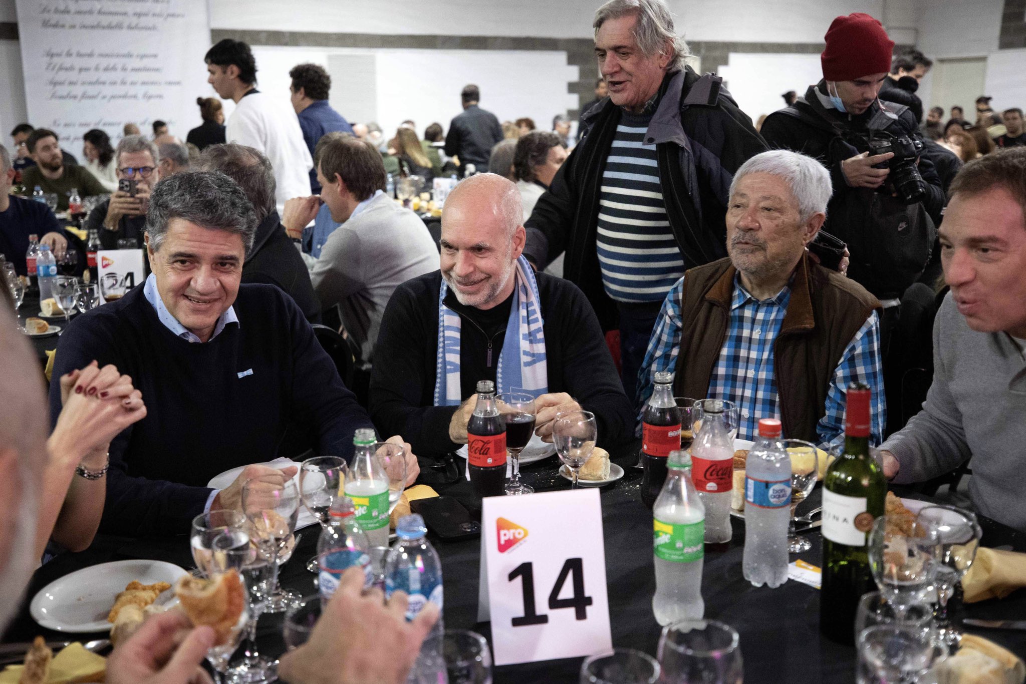 Jorge Macri, Horacio Rodríguez Larreta, Dante Camaño y Diego Santilli, en el locro donde fue encumbrado el candidato a jefe de Gobierno