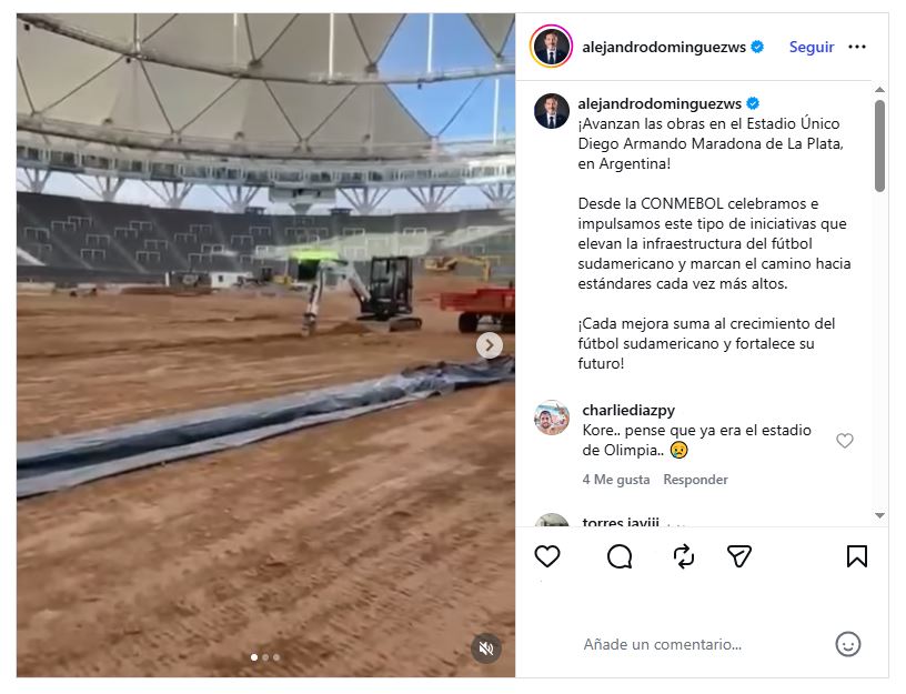 Alejandro Dom&iacute;nguez mostr&oacute; los avances de las obras en el estadio Diego Maradona de La Plata: 