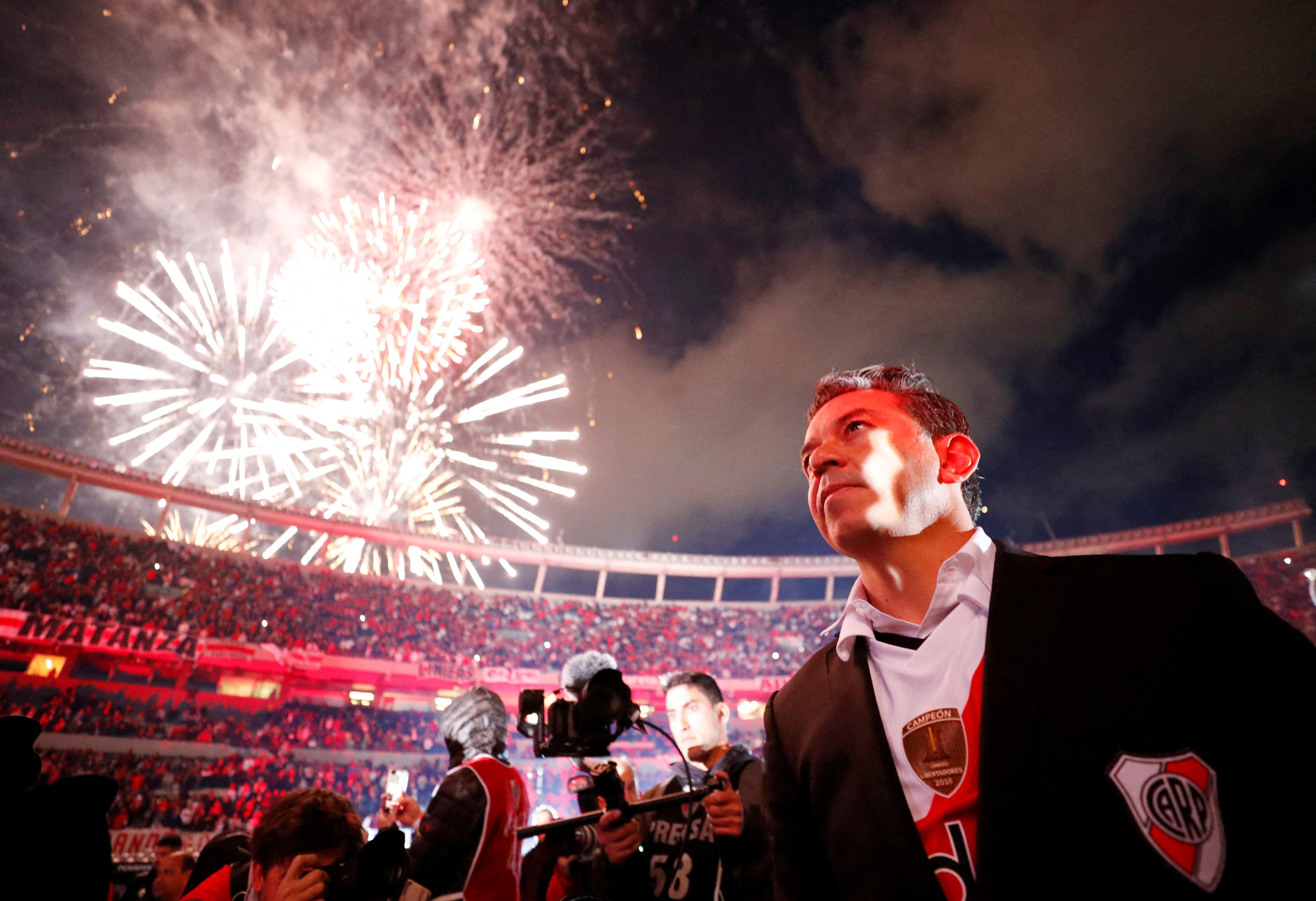 Gallardo el día de su despedida de River Plate en el Estadio Monumental (REUTERS/Agustín Marcarian)
