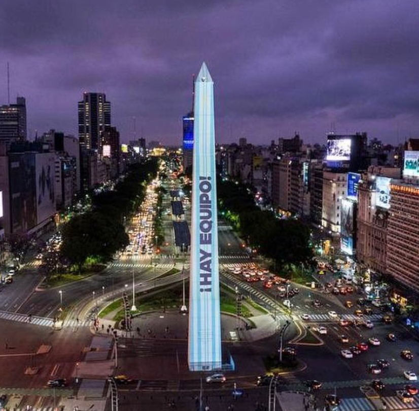 El Obelisco vistiÃ³ los colores de la SelecciÃ³n Argentina