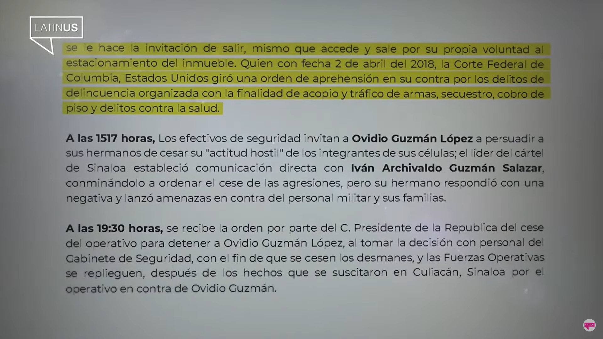La narrativa del caos en Sinaloa fue una especie de ejemplo sobre los informes sensibles de seguridad (Foto: Captura de pantalla/Latinus)