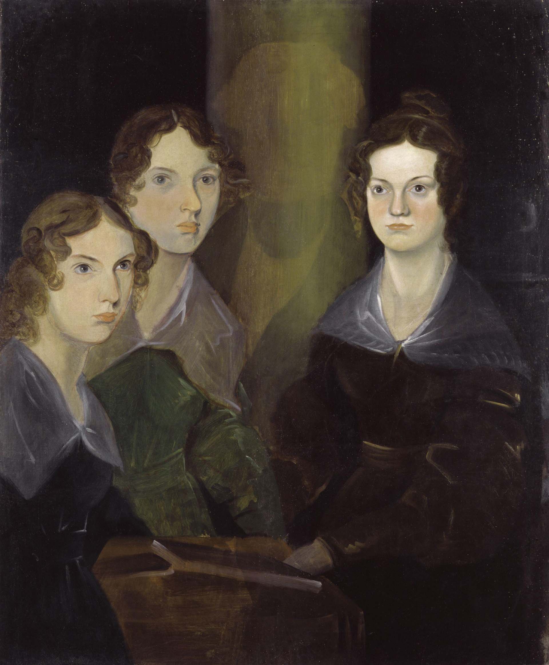The Brontë sisters (Anne, Emily and Charlotte) in a painting by their brother Branwell from 1834