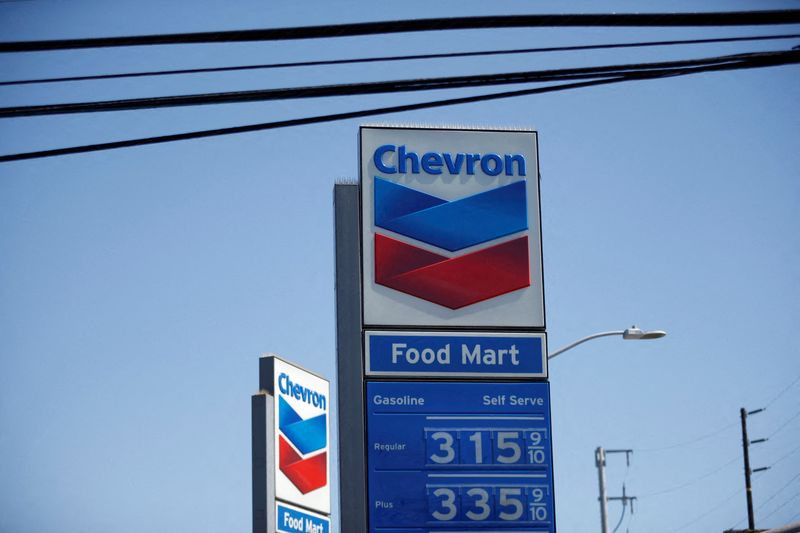 File photo of the Chevron logo in Los Angeles, California (REUTERS/Lucy Nicholson)