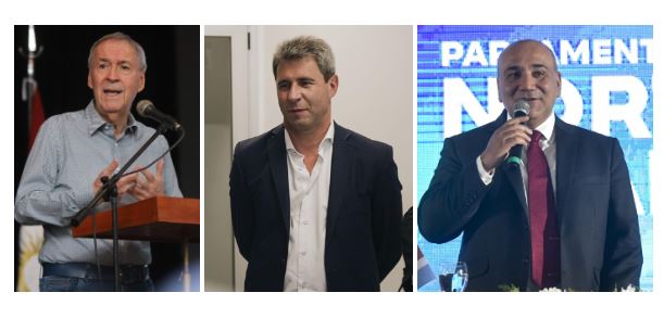 Peronistas. Juan Schiaretti (Córdoba), Sergio Uñac (San Juan) y Juan Manzur (Tucumán).