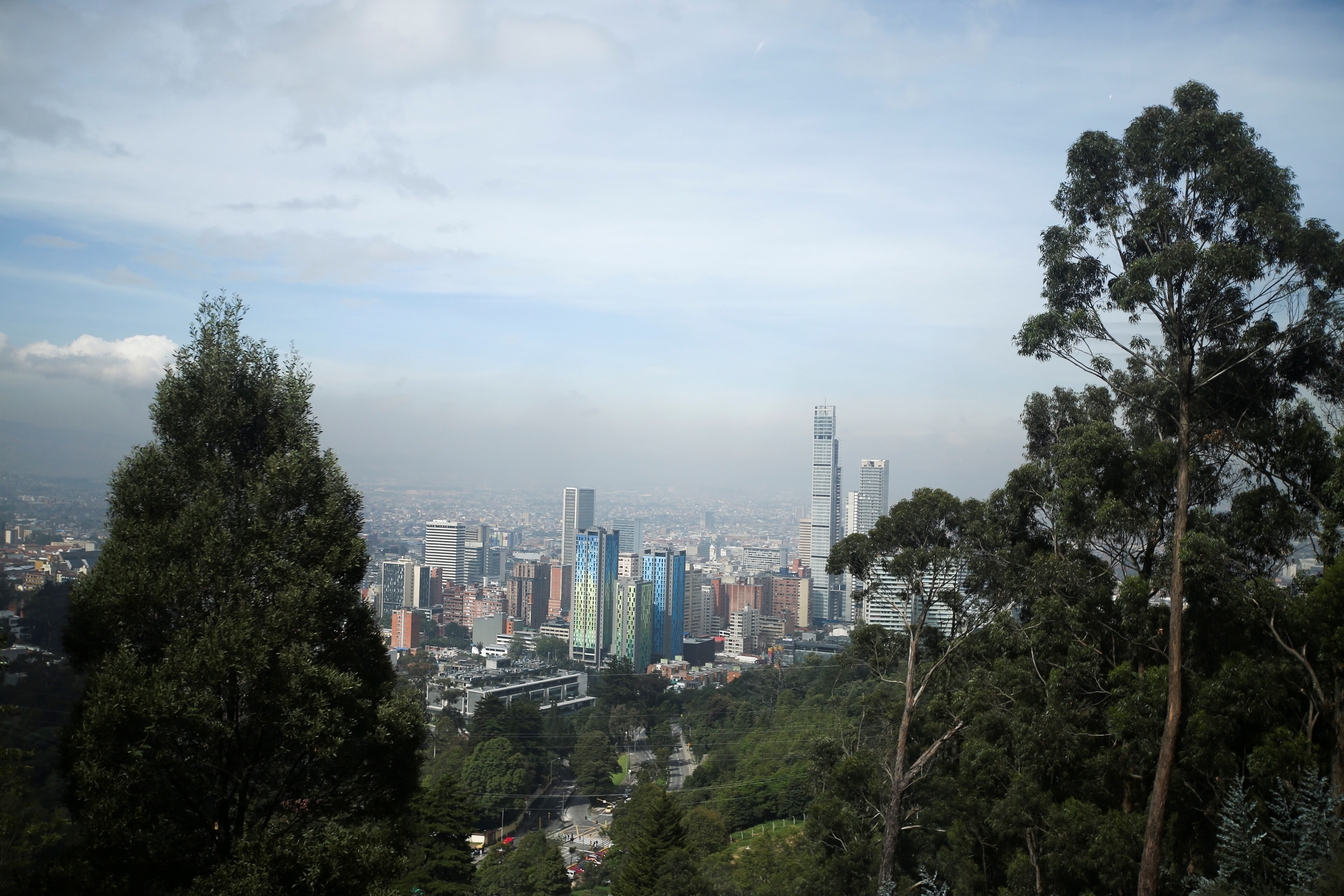 An aerial view of Bogota, picture taken from the Monserrate cable car, in Bogota, Colombia November 20, 2020. Picture taken November 20, 2020. REUTERS/Luisa Gonzalez