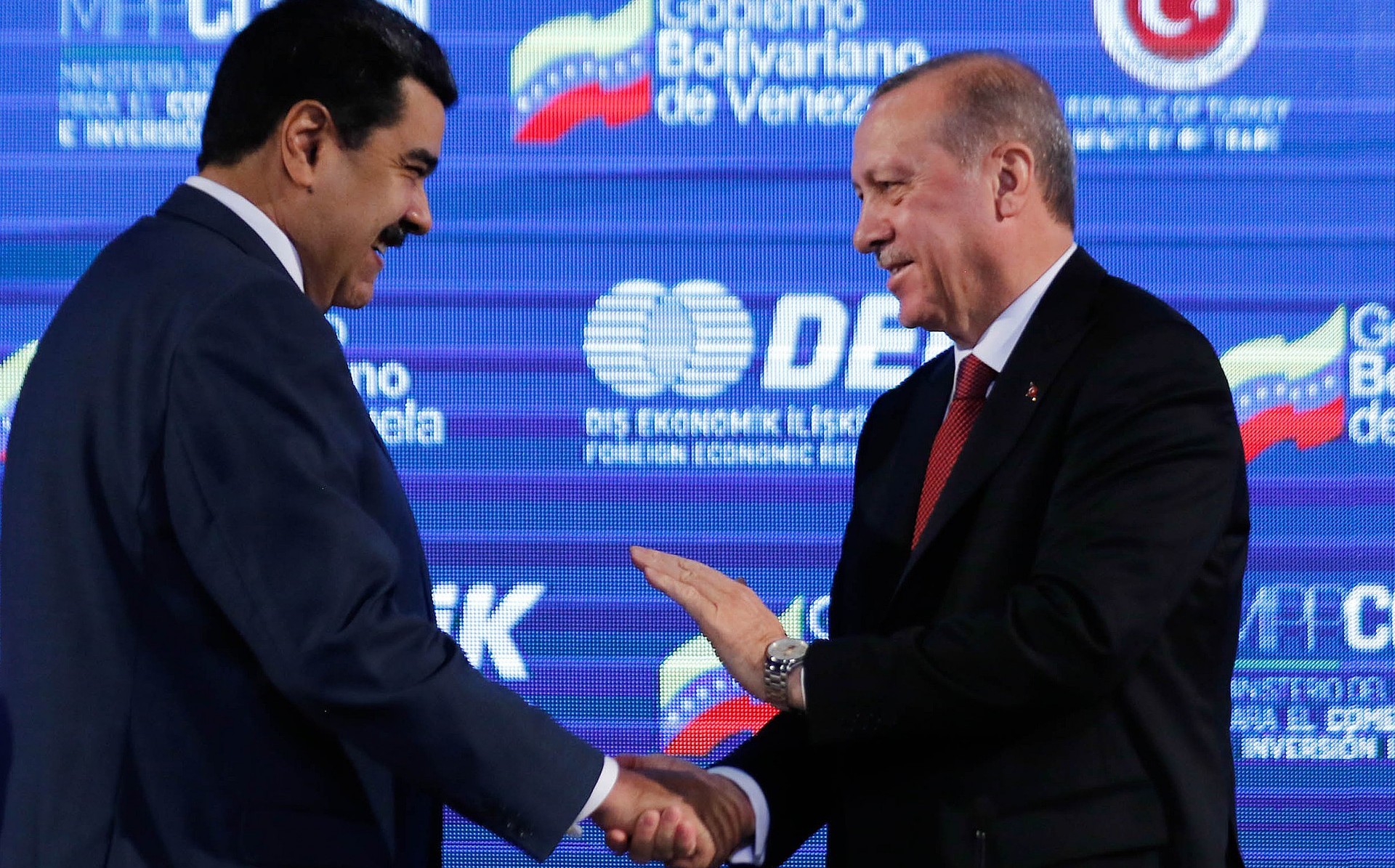 Maduro junto a Erdogan en 2018. (Zurimar CAMPOS / Venezuelan Presidency / AFP)