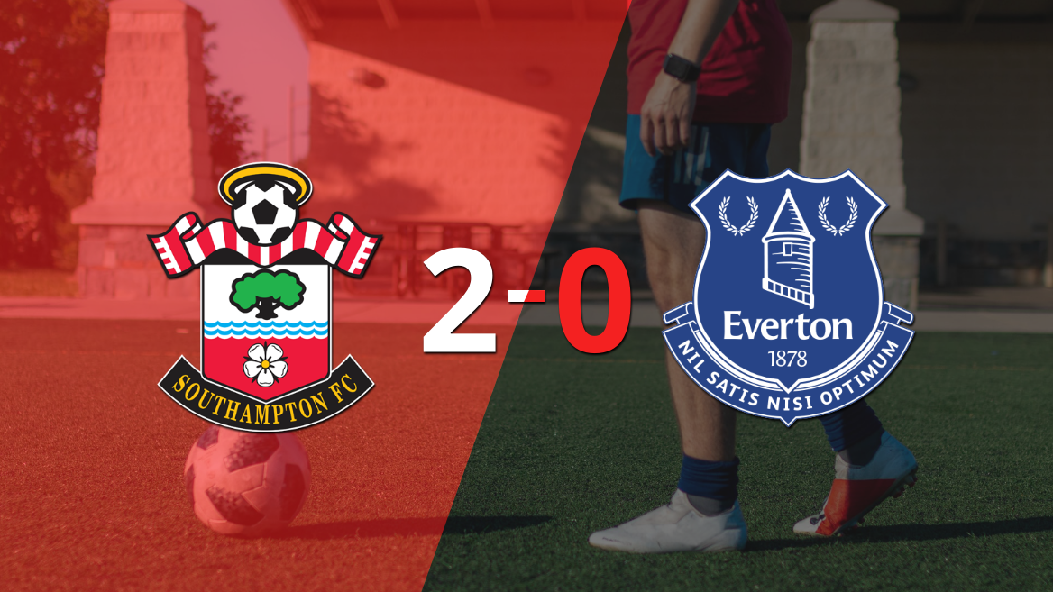 Southampton le ganó con claridad a Everton por 2 a 0