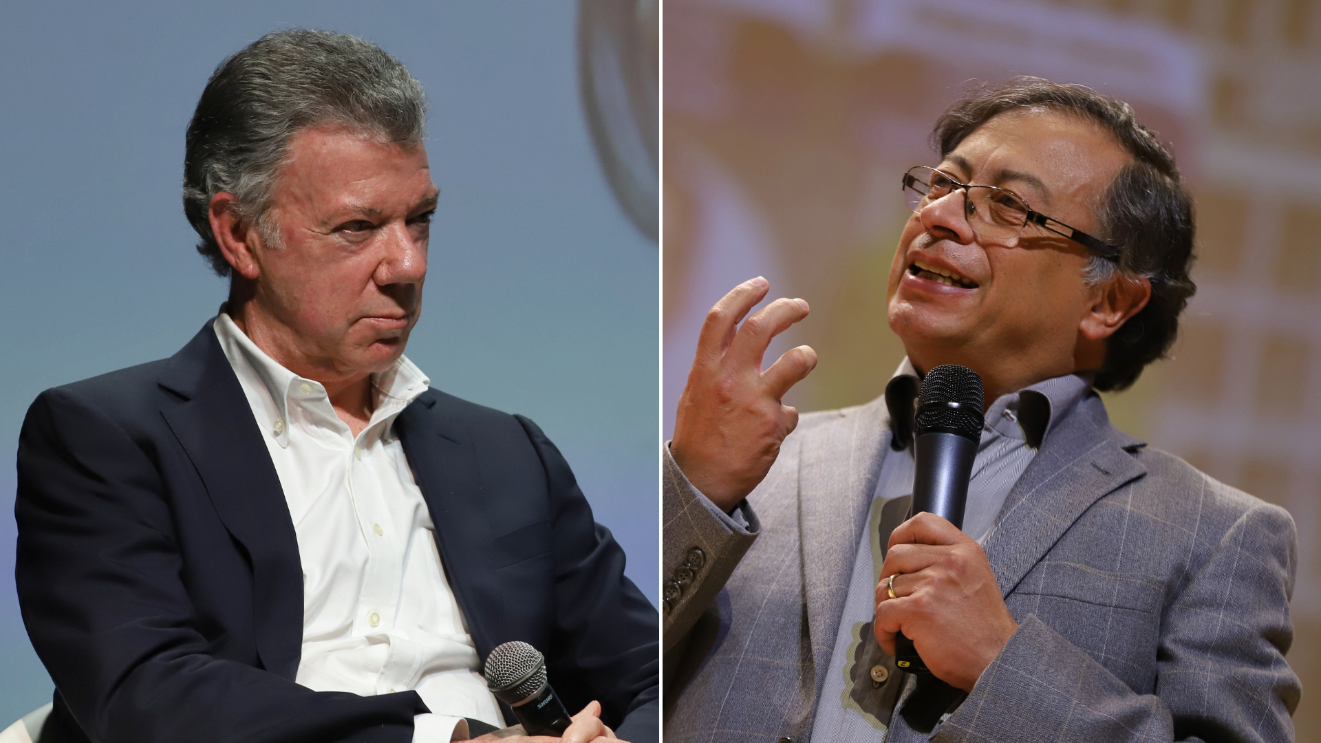 Gustavo Petro y Juan Manuel Santos tienen programada una reunión para este miércoles 22 de marzo. Fotos: Colprensa