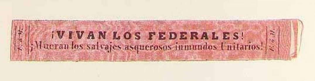 El cintillo punzó fue de uso obligatorio durante el gobierno rosista.