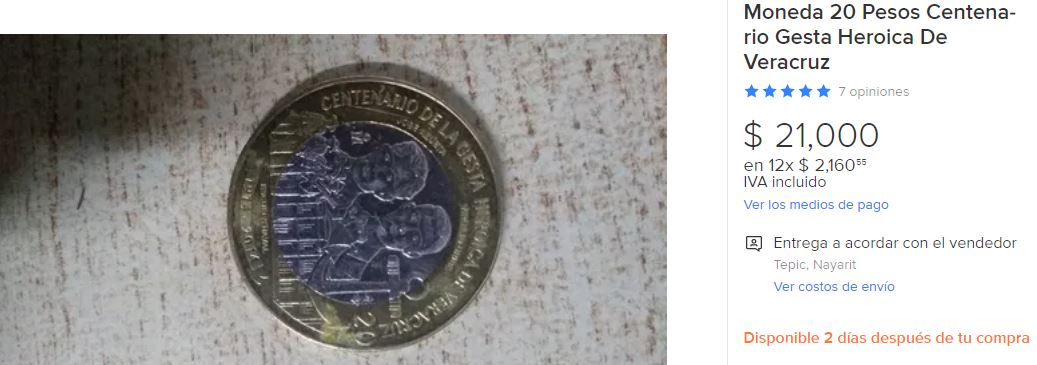 Moneda 20 pesos