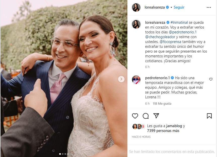 Lorena Álvarez Le Dedicó Un Emotivo Mensaje A Pedro Tenorio Tras