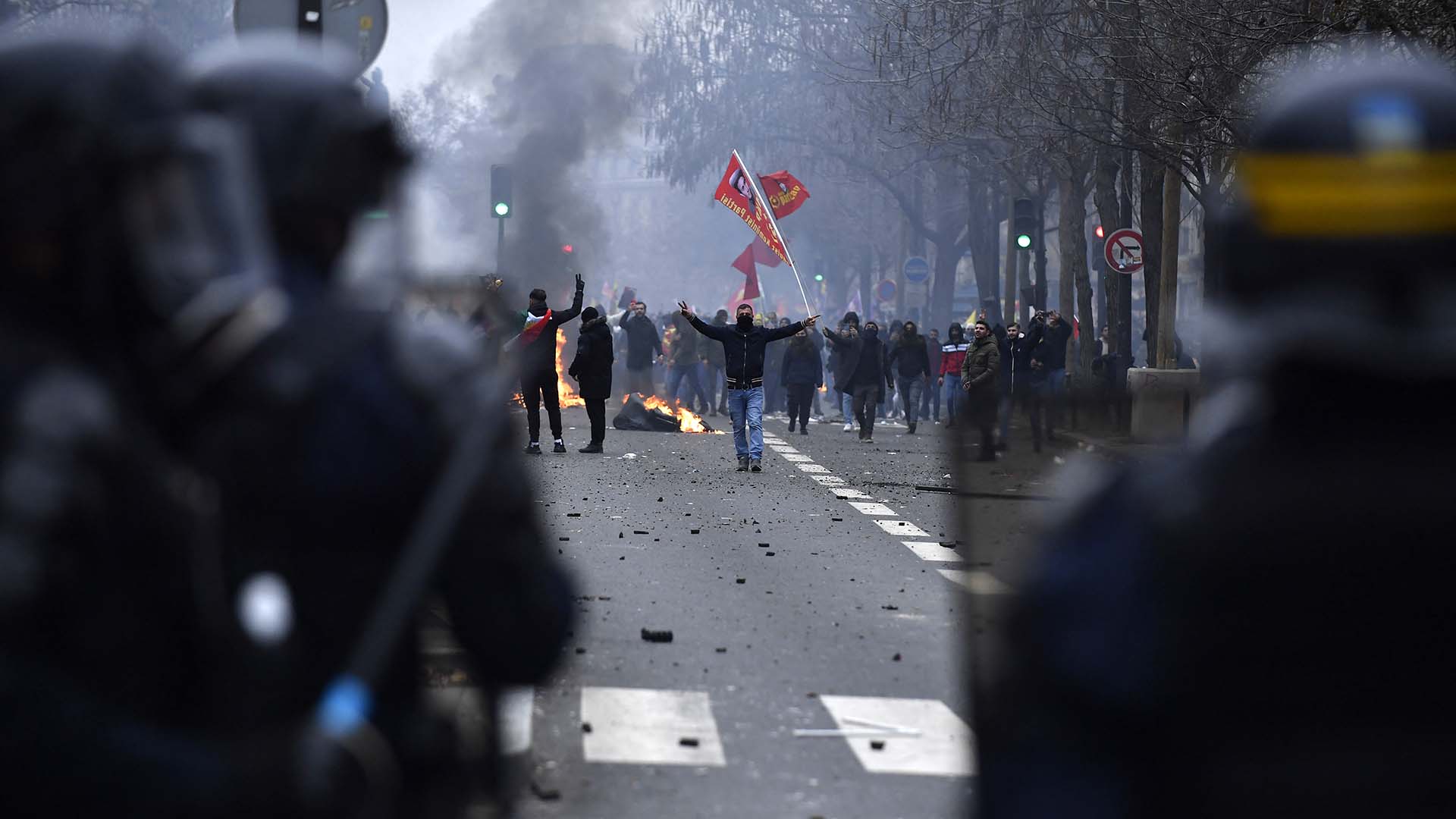 La marcha terminó con incidentes (AFP)