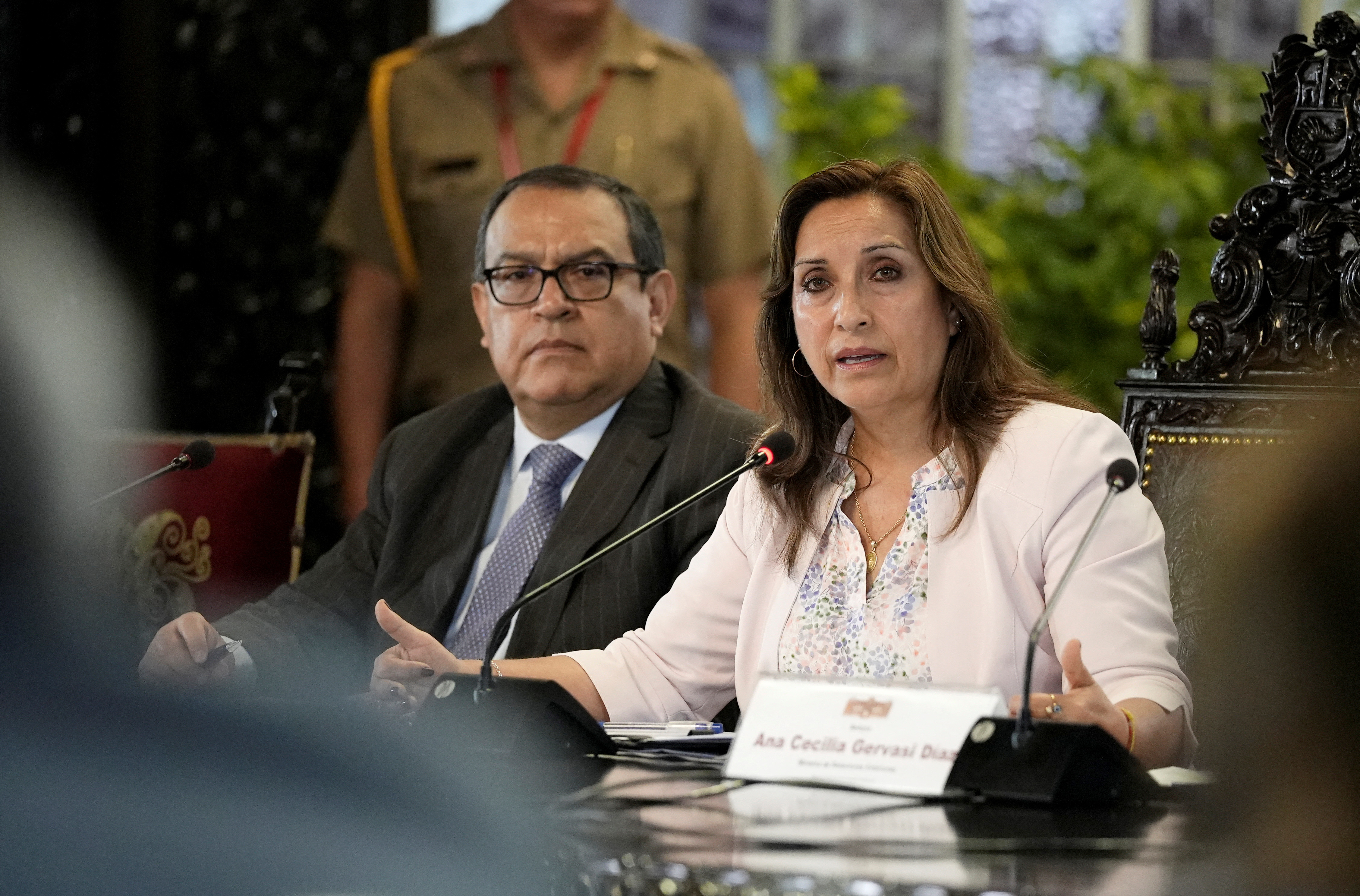 Prime Minister Alberto Otárola is the right hand of President Dina Boluarte.  (Reuters/Angela Ponce)