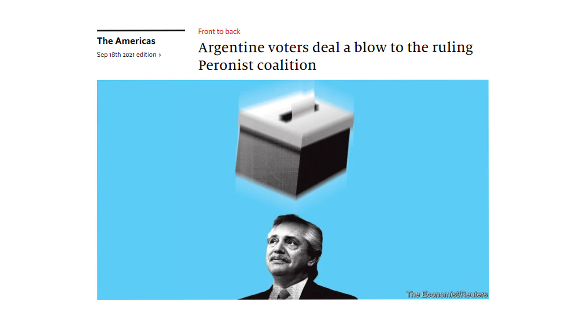 The Economist sobre la crisis en el oficialismo, los “golpes populistas” y por qué a Alberto Fernández le será más difícil gobernar