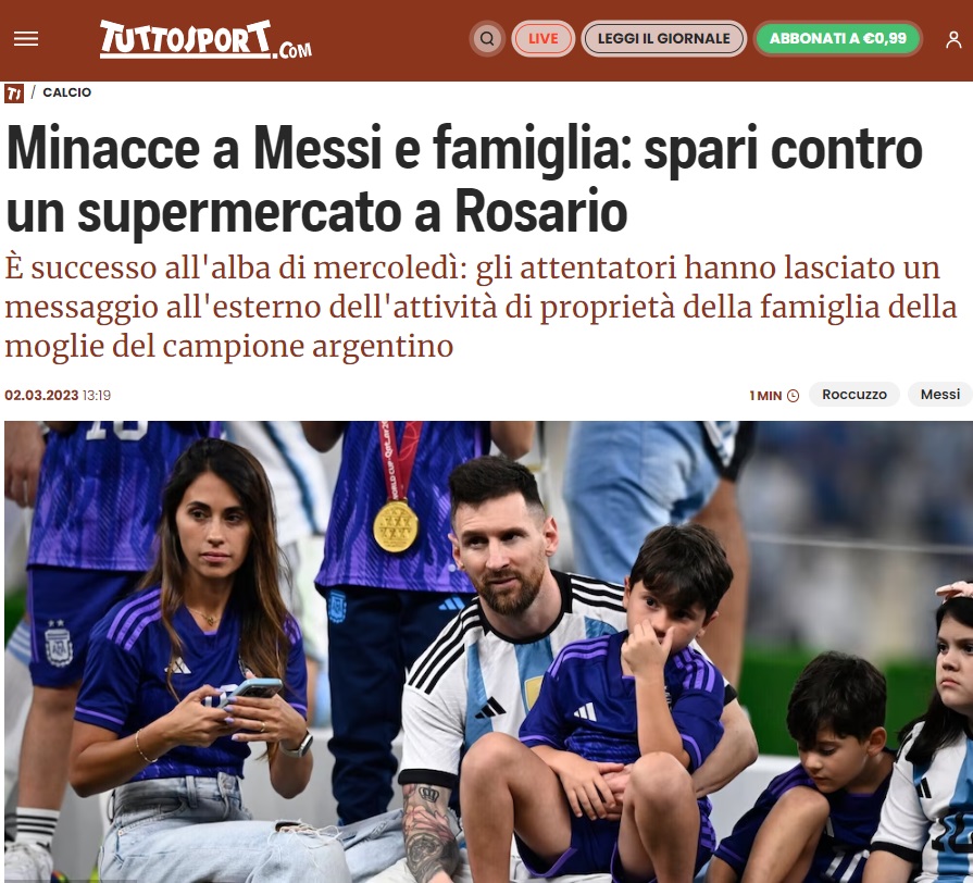 La portada de Tuttosport, influyente diario deportivo de Turín