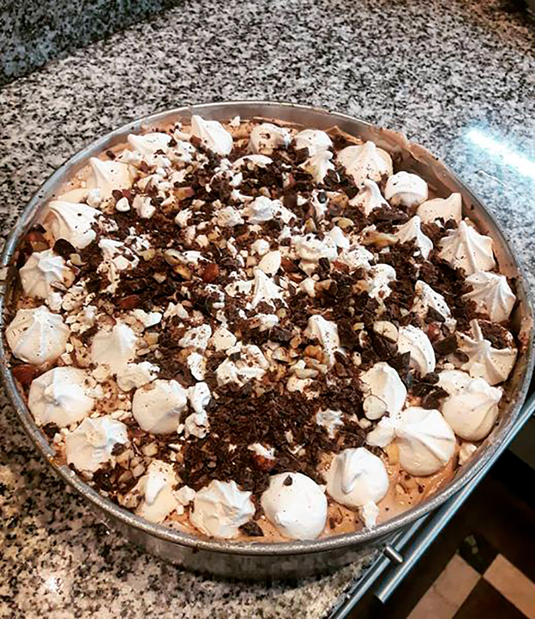 Mi torta helada de café y chocolate (y dulce de leche y merengue).