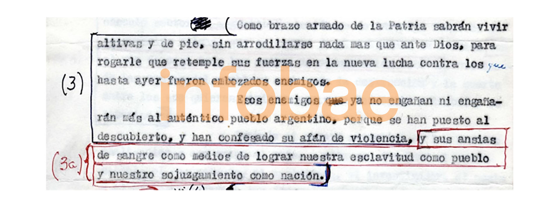 Párrafo vetado al discurso del almirante Vago