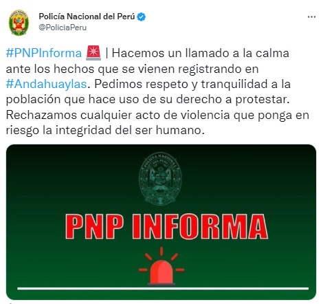 Comunicado Policía Nacional del Perú