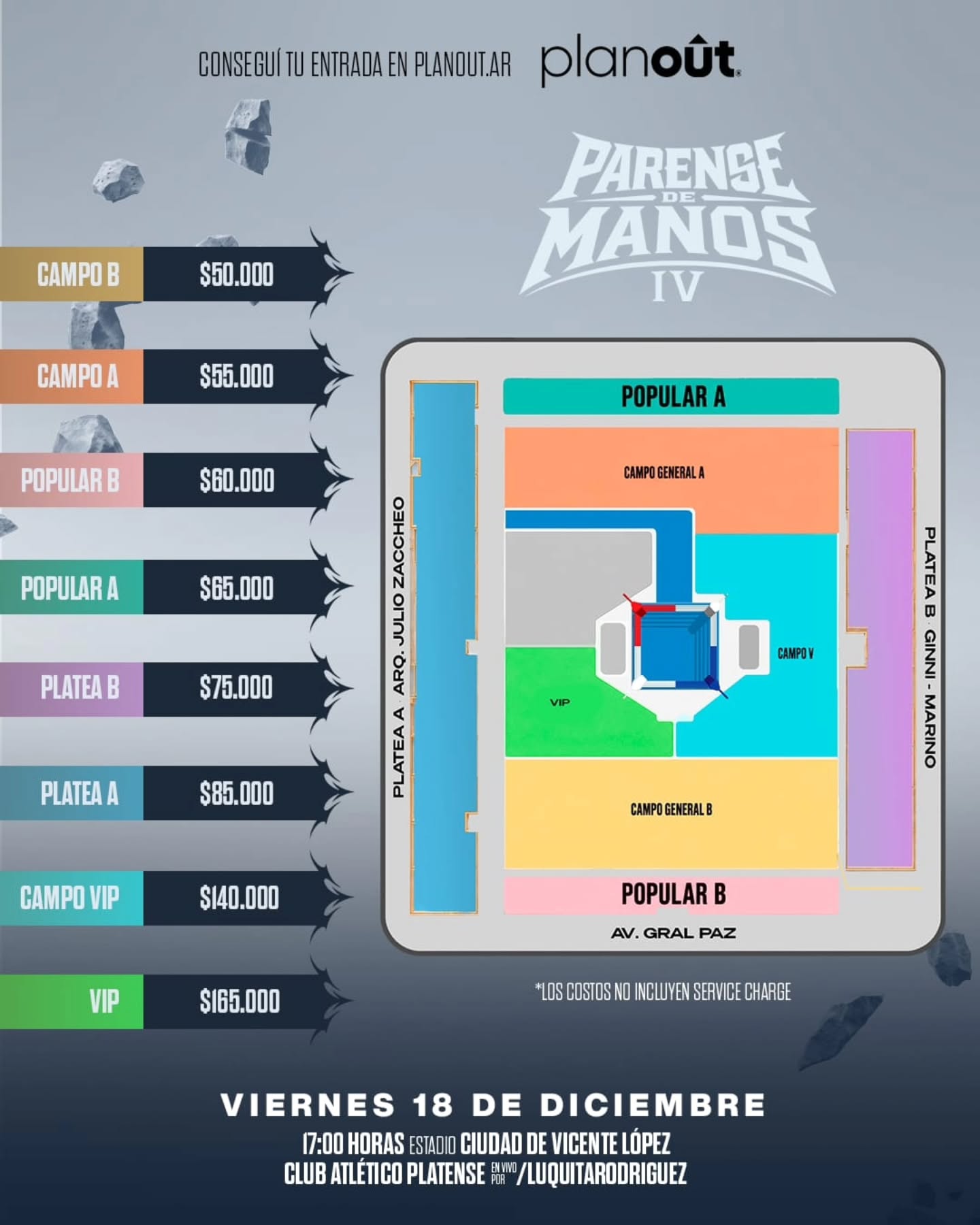 Se confirmaron todas las peleas del P&aacute;rense de Manos IV: Brian Sarmiento y El Polaco se enfrentar&aacute;n en la cancha de Platense