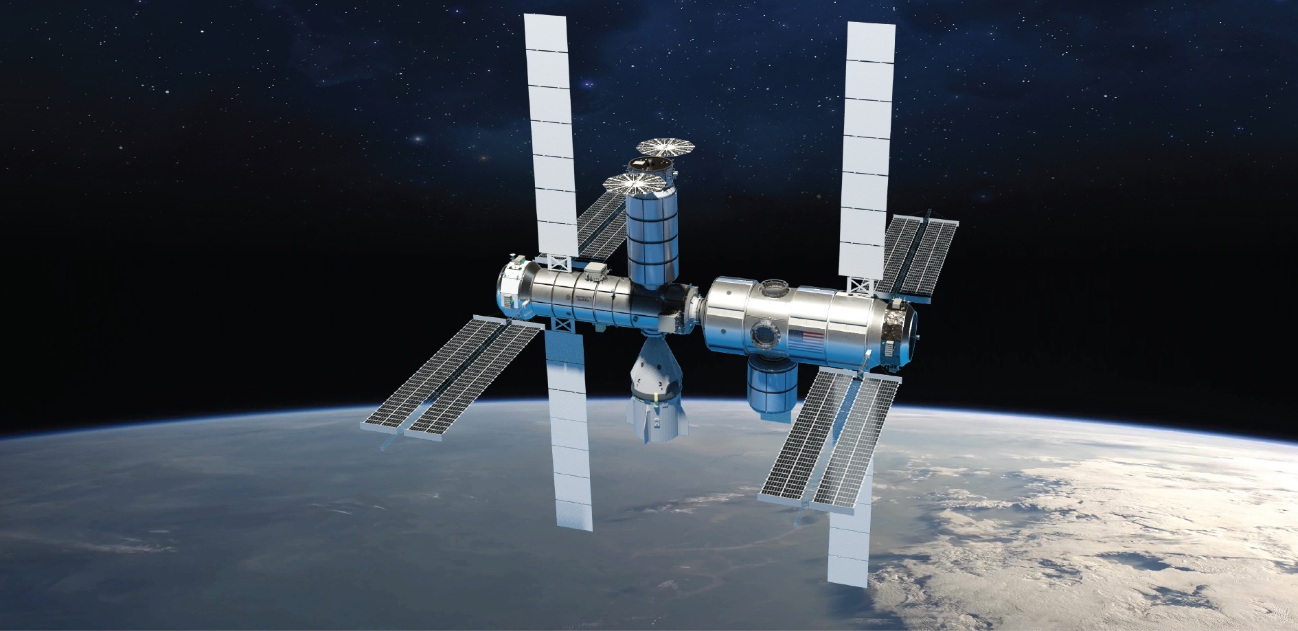 Ilustración de cómo sería Gateway, la estación espacial que orbitaría a la Luna y sería el trampolín para viajar a Marte . (EFE/Northrop Grumman)
